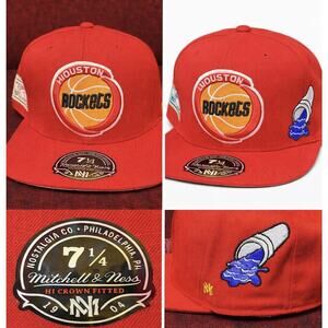 Houston Rockets Red Hat SZ 7 1/4 Purple Drank Patch Big Mo Exclusive Basketball